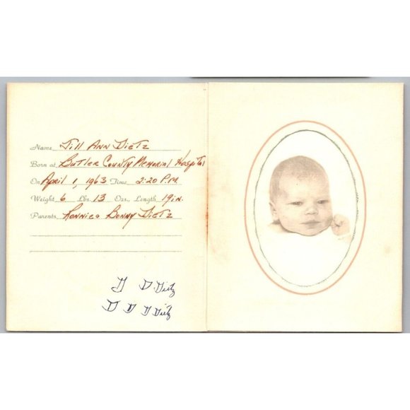 Vintage 1960s Baby Announcement Photo Christmas Card Butler PA Lot of 3 - Picture 4 of 5